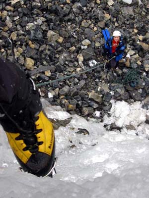 ice climb - shaun front points heide belays
