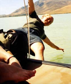 Melissa hikes out, preparing for the big wind next Saturday