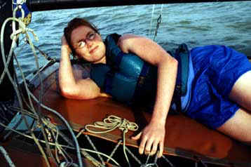 Helen kicks back on the leeward side