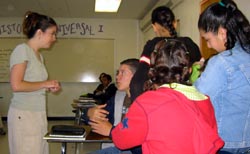 Tiffany tells the students what's what