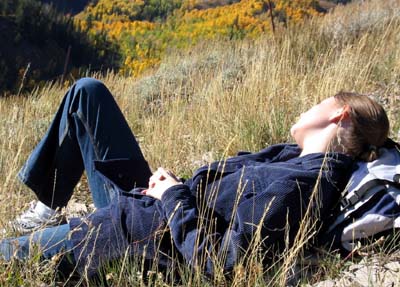 Chantal dozes in the autumn sun